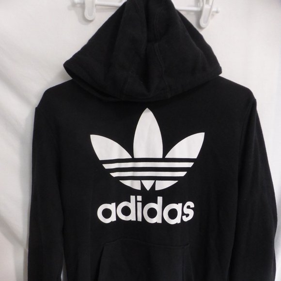 ADIDAS, youth 13-14 years, black hooded sweatshirt